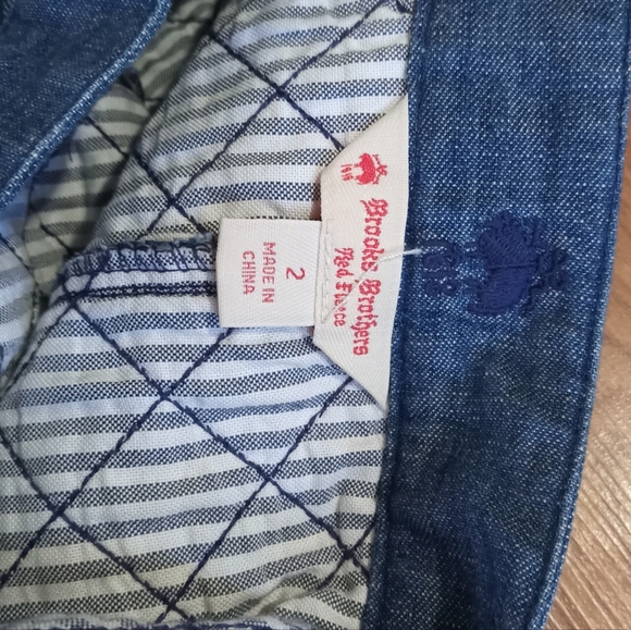 BROOKS BROTHERS Red Fleece Womens' Blue Denim Quilted Mini Skirt Size 2 - Picture 3 of 3